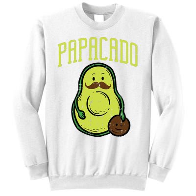 Fathers Day Papacado Papa Avocado Funny Vegan Guacamole Dad Sweatshirt