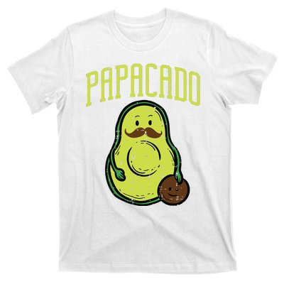 Fathers Day Papacado Papa Avocado Funny Vegan Guacamole Dad T-Shirt