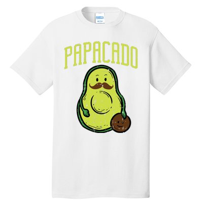 Fathers Day Papacado Papa Avocado Funny Vegan Guacamole Dad Tall T-Shirt