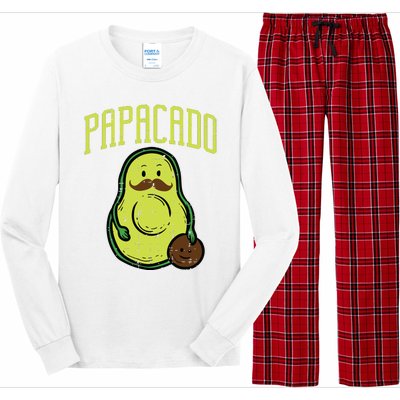 Fathers Day Papacado Papa Avocado Funny Vegan Guacamole Dad Long Sleeve Pajama Set