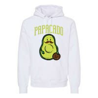 Fathers Day Papacado Papa Avocado Funny Vegan Guacamole Dad Premium Hoodie