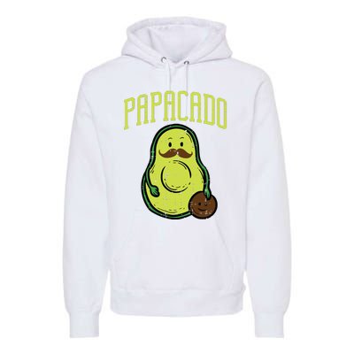 Fathers Day Papacado Papa Avocado Funny Vegan Guacamole Dad Premium Hoodie