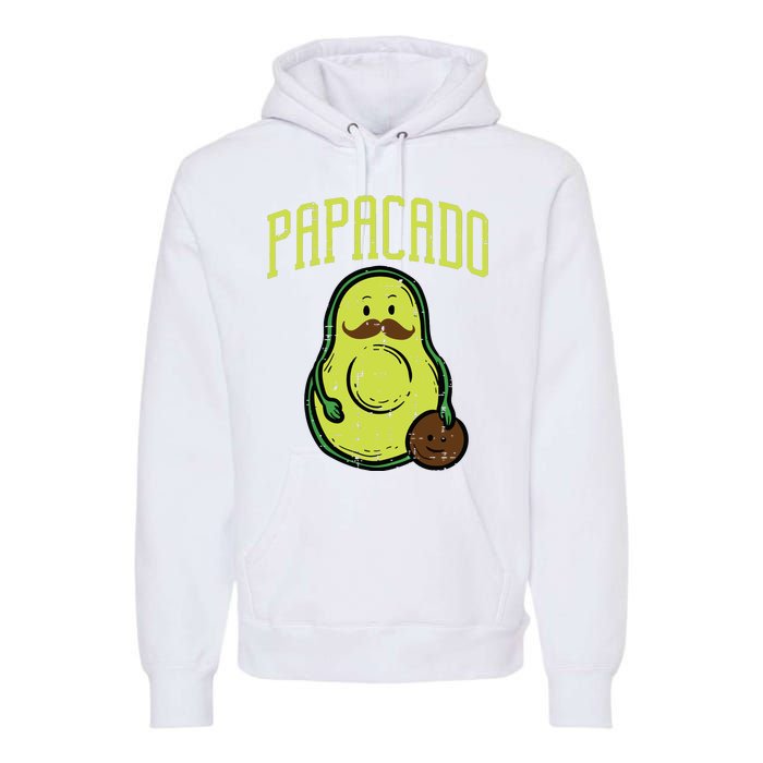 Fathers Day Papacado Papa Avocado Funny Vegan Guacamole Dad Premium Hoodie