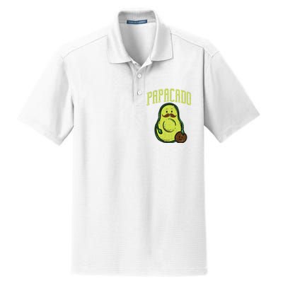 Fathers Day Papacado Papa Avocado Funny Vegan Guacamole Dad Dry Zone Grid Polo