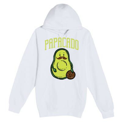 Fathers Day Papacado Papa Avocado Funny Vegan Guacamole Dad Premium Pullover Hoodie