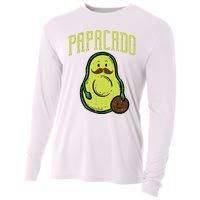 Fathers Day Papacado Papa Avocado Funny Vegan Guacamole Dad Cooling Performance Long Sleeve Crew