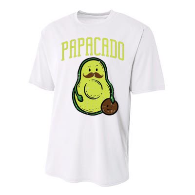 Fathers Day Papacado Papa Avocado Funny Vegan Guacamole Dad Performance Sprint T-Shirt