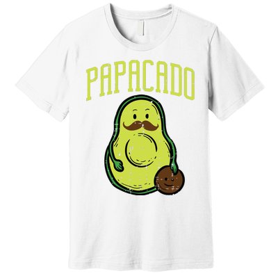 Fathers Day Papacado Papa Avocado Funny Vegan Guacamole Dad Premium T-Shirt