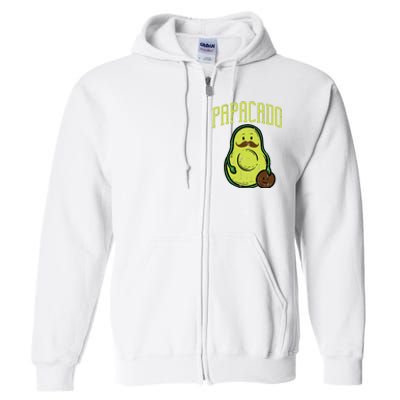 Fathers Day Papacado Papa Avocado Funny Vegan Guacamole Dad Full Zip Hoodie