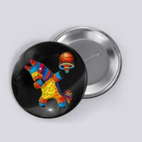 Funny Dabbing Pinata & Basketball Ball Cinco De Mayo Fiesta Button