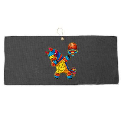 Funny Dabbing Pinata & Basketball Ball Cinco De Mayo Fiesta Large Microfiber Waffle Golf Towel