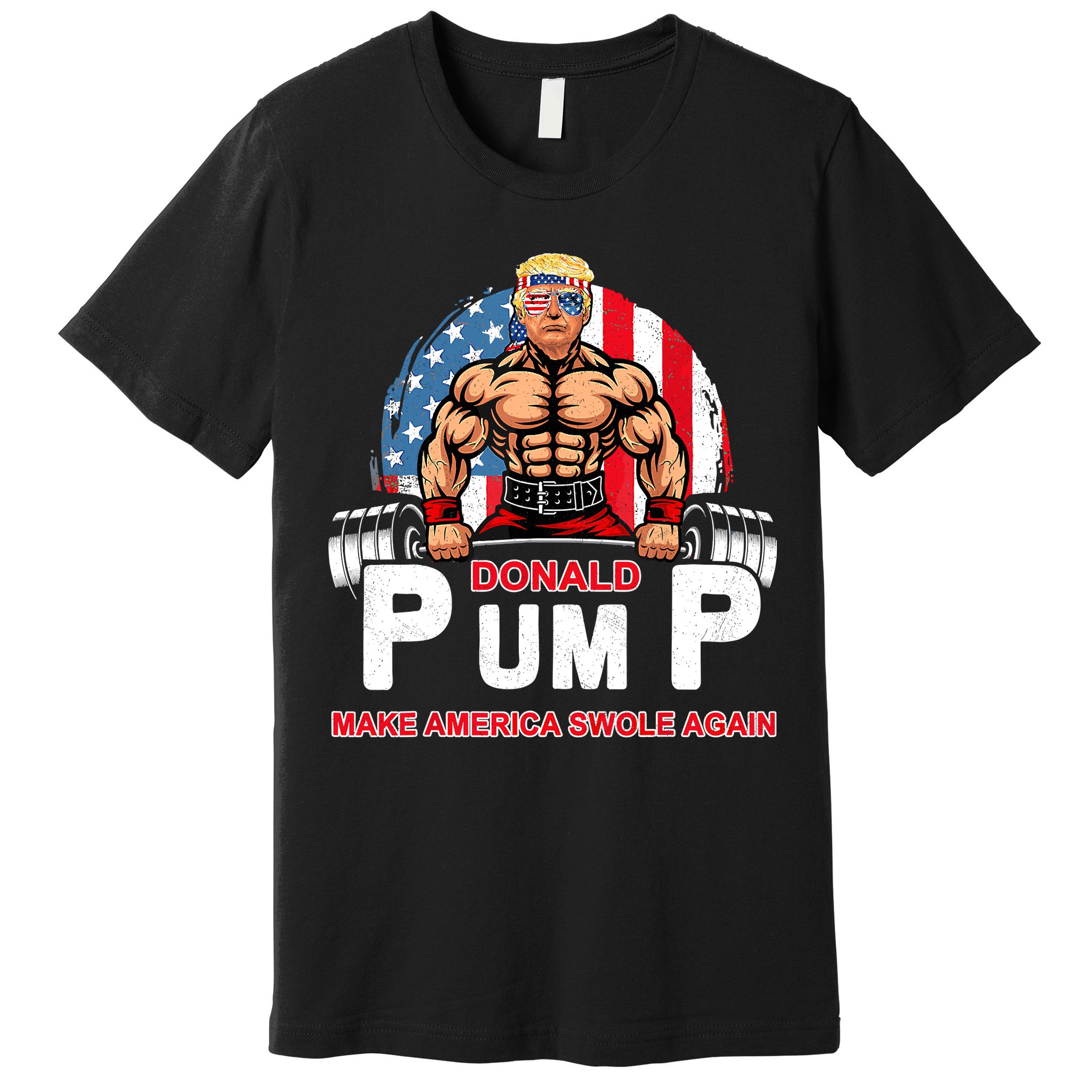 Funny Donald Pump Swole America Gym Fitness Trump 2024 Premium T-Shirt