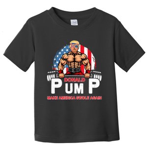 Funny Donald Pump Swole America Gym Fitness Trump 2024 Toddler T-Shirt