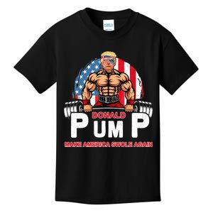 Funny Donald Pump Swole America Gym Fitness Trump 2024 Kids T-Shirt