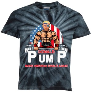 Funny Donald Pump Swole America Gym Fitness Trump 2024 Kids Tie-Dye T-Shirt