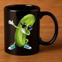 Funny Dabbing Pickle Dancing Cucumber Lover Funny Gift 11oz C Handle Ceramic Mug