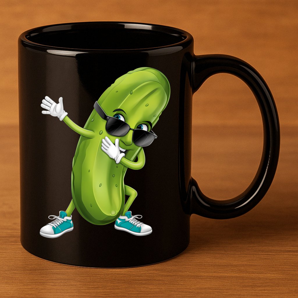 Funny Dabbing Pickle Dancing Cucumber Lover Funny Gift 11oz C Handle Ceramic Mug