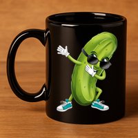 Funny Dabbing Pickle Dancing Cucumber Lover Funny Gift 11oz C Handle Ceramic Mug