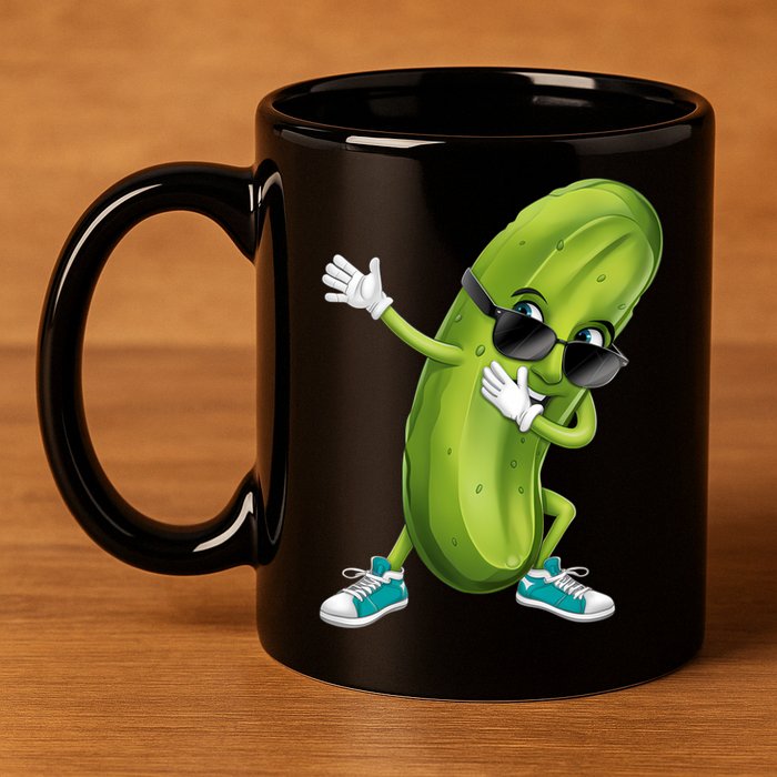 Funny Dabbing Pickle Dancing Cucumber Lover Funny Gift 11oz C Handle Ceramic Mug