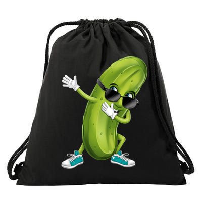 Funny Dabbing Pickle Dancing Cucumber Lover Funny Gift Drawstring Bag