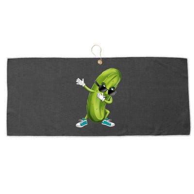 Funny Dabbing Pickle Dancing Cucumber Lover Funny Gift Large Microfiber Waffle Golf Towel