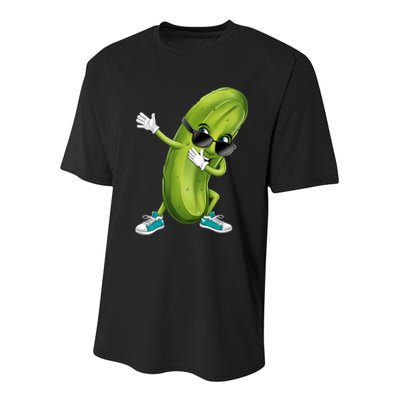 Funny Dabbing Pickle Dancing Cucumber Lover Funny Gift Youth Performance Sprint T-Shirt