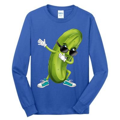 Funny Dabbing Pickle Dancing Cucumber Lover Funny Gift Tall Long Sleeve T-Shirt