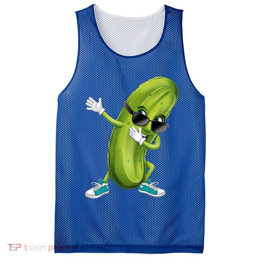 Funny Dabbing Pickle Dancing Cucumber Lover Funny Gift Mesh Reversible Basketball Jersey Tank
