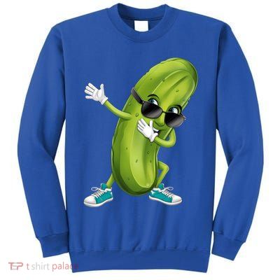 Funny Dabbing Pickle Dancing Cucumber Lover Funny Gift Tall Sweatshirt