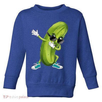 Funny Dabbing Pickle Dancing Cucumber Lover Funny Gift Toddler Sweatshirt