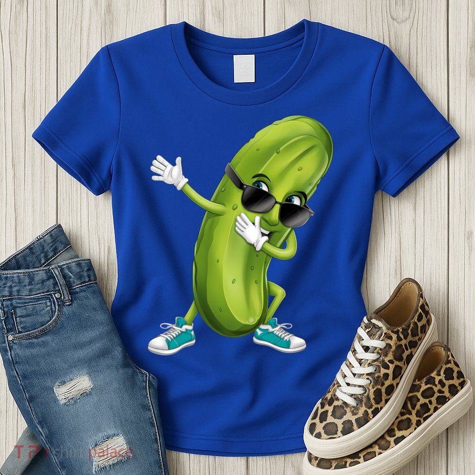 Funny Dabbing Pickle Dancing Cucumber Lover Funny Gift Womens T-Shirt