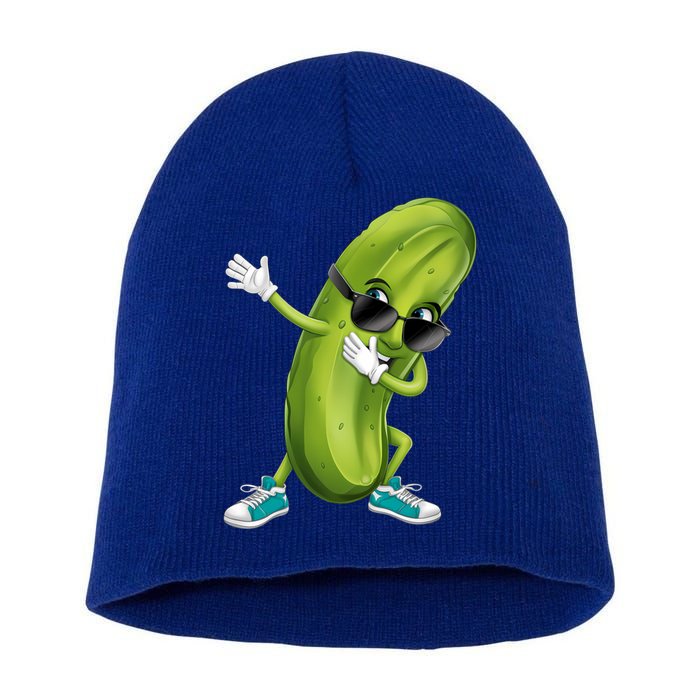 Funny Dabbing Pickle Dancing Cucumber Lover Funny Gift Short Acrylic Beanie