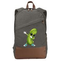 Funny Dabbing Pickle Dancing Cucumber Lover Funny Gift Cotton Canvas Backpack