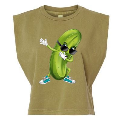 Funny Dabbing Pickle Dancing Cucumber Lover Funny Gift Garment-Dyed Women's Muscle Tee