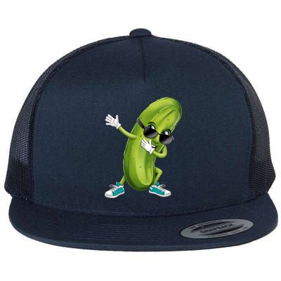 Funny Dabbing Pickle Dancing Cucumber Lover Funny Gift Flat Bill Trucker Hat