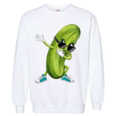 Funny Dabbing Pickle Dancing Cucumber Lover Funny Gift Garment-Dyed Sweatshirt