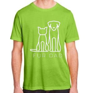 Fur Dad Pet Lover Cat Dog Dad Husband Funny Fathers Day Adult ChromaSoft Performance T-Shirt