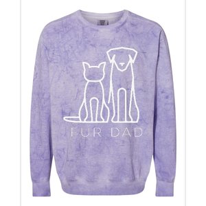 Fur Dad Pet Lover Cat Dog Dad Husband Funny Fathers Day Colorblast Crewneck Sweatshirt