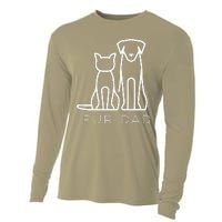 Fur Dad Pet Lover Cat Dog Dad Husband Funny Fathers Day Cooling Performance Long Sleeve Crew