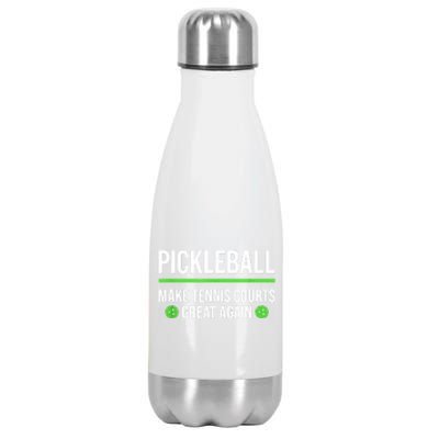 Funny Dink Player Pickleball Make Tennis Courts Great Again Gift Stainless Steel Insulated Water Bottle