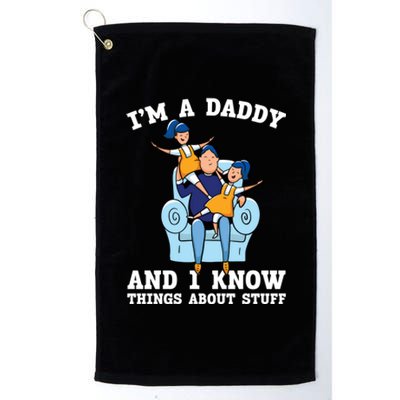 Fathers Day Papa Best Dad Ever Fatherhood Daddy Gift Platinum Collection Golf Towel