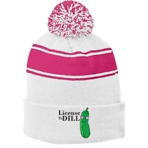 Funny Dill Pickle Gift Stripe Pom Pom Beanie