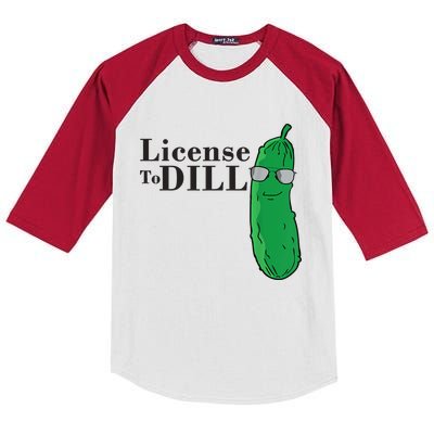 Funny Dill Pickle Gift Kids Colorblock Raglan Jersey