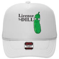 Funny Dill Pickle Gift High Crown Mesh Back Trucker Hat