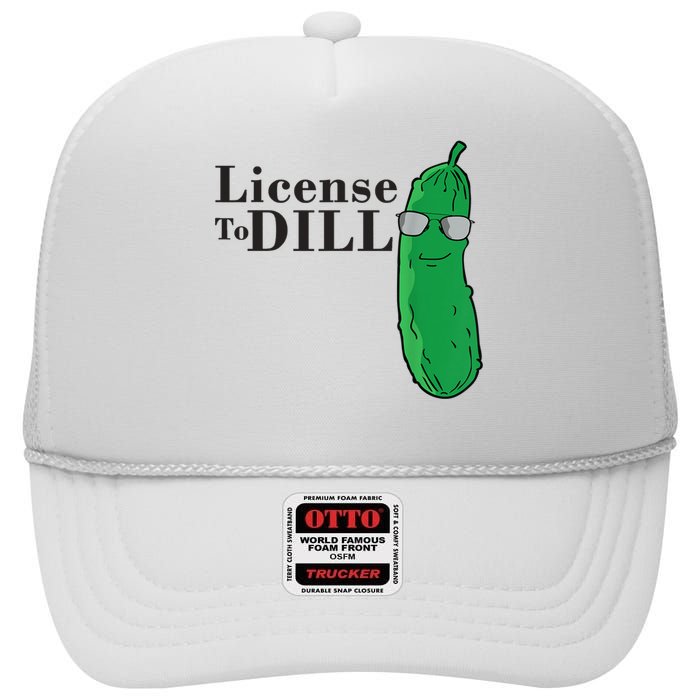 Funny Dill Pickle Gift High Crown Mesh Back Trucker Hat