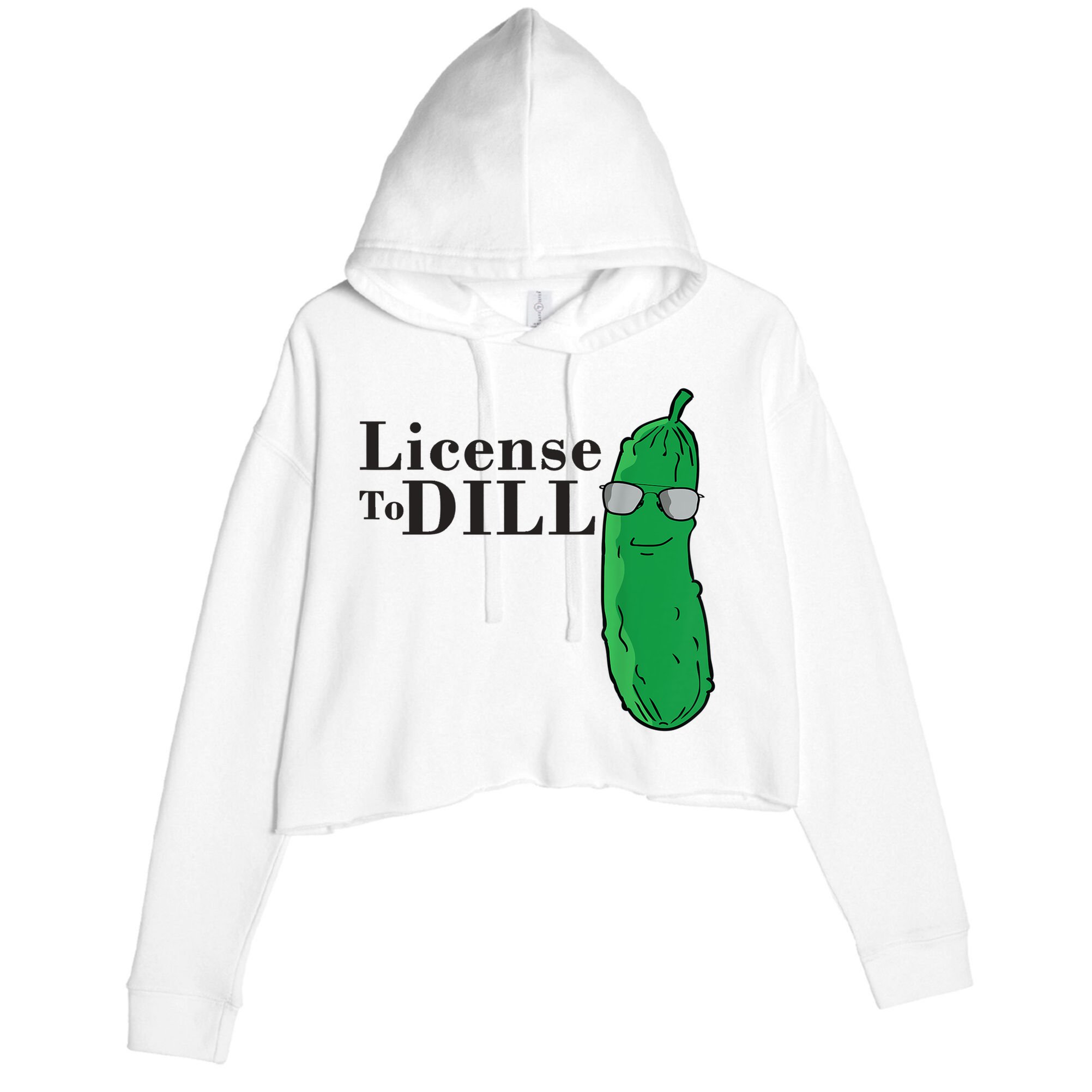 Funny Dill Pickle Gift Crop Fleece Hoodie