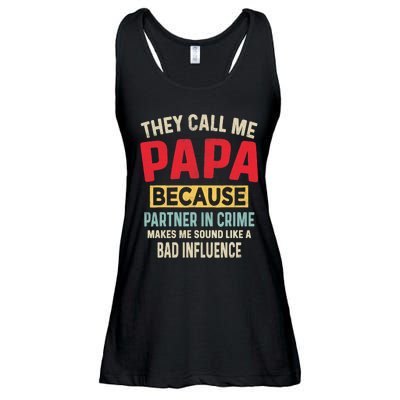 FatherS Day Papa Partner In Crime Funny Fathers Day Dad Ladies Essential Flowy Tank