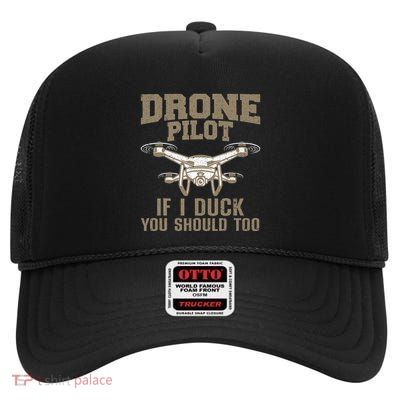 Funny Drone Pilot Design For Drone Operator High Crown Mesh Back Trucker Hat