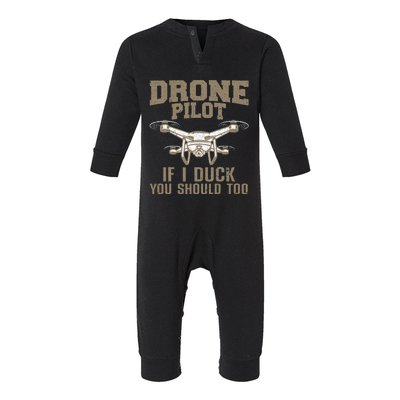 Funny Drone Pilot Design For Drone Operator Infant Fleece One Piece