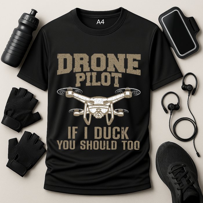 Funny Drone Pilot Design For Drone Operator Performance Shirt